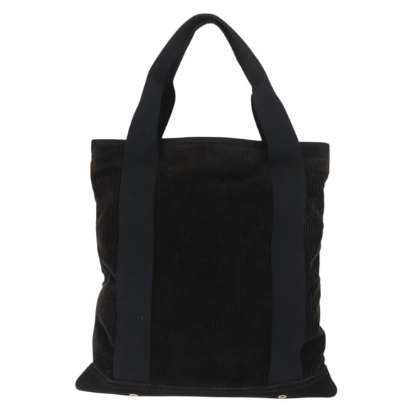 SAINT LAURENT Tote Bag Corduroy Navy Gold 148884 Auth 148894