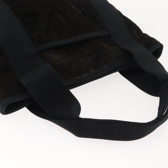 SAINT LAURENT Tote Bag Corduroy Navy Gold 148884 Auth 148894