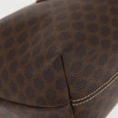 CELINE Macadam Canvas Hand Bag PVC Leather Brown Gold Auth 148895-10