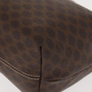 CELINE Macadam Canvas Hand Bag PVC Leather Brown Gold Auth 148895-13