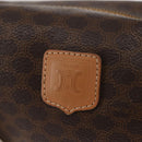 CELINE Macadam Canvas Hand Bag PVC Leather Brown Gold Auth 148895-14