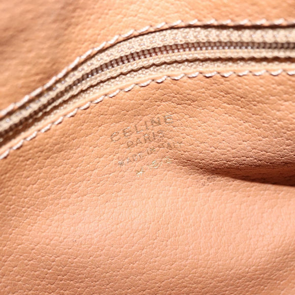 CELINE Macadam Canvas Hand Bag PVC Leather Brown Gold Auth 148895