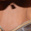 CELINE Macadam Canvas Hand Bag PVC Leather Brown Gold Auth 148895-17