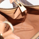 CELINE Macadam Canvas Hand Bag PVC Leather Brown Gold Auth 148895-18