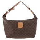 CELINE Macadam Canvas Hand Bag PVC Leather Brown Gold Auth 148895-2