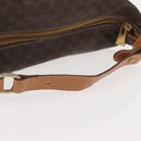 CELINE Macadam Canvas Hand Bag PVC Leather Brown Gold Auth 148895-7