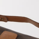 CELINE Macadam Canvas Hand Bag PVC Leather Brown Gold Auth 148895-8