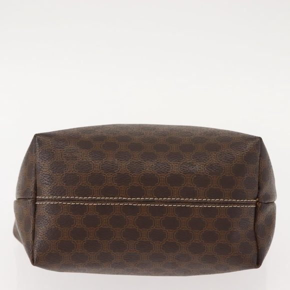 CELINE Macadam Canvas Hand Bag PVC Leather Brown Gold Auth 148895