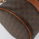 CELINE Macadam Canvas Hand Bag PVC Leather Brown Gold Auth 148898-11