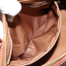 CELINE Macadam Canvas Hand Bag PVC Leather Brown Gold Auth 148898-20