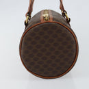 CELINE Macadam Canvas Hand Bag PVC Leather Brown Gold Auth 148898-4