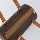 CELINE Macadam Canvas Hand Bag PVC Leather Brown Gold Auth 148898-6