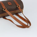 CELINE Macadam Canvas Hand Bag PVC Leather Brown Gold Auth 148898-7