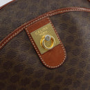 CELINE Macadam Canvas Shoulder Bag PVC Leather Brown Gold Auth 148899-18