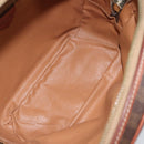 CELINE Macadam Canvas Shoulder Bag PVC Leather Brown Gold Auth 148899-10