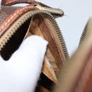 CELINE Macadam Canvas Shoulder Bag PVC Leather Brown Gold Auth 148899-11