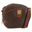 CELINE Macadam Canvas Shoulder Bag PVC Leather Brown Gold Auth 148899-1