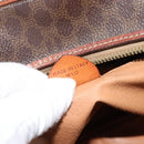 CELINE Macadam Canvas Shoulder Bag PVC Leather Brown Gold Auth 148899-12