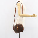 CELINE Macadam Canvas Shoulder Bag PVC Leather Brown Gold Auth 148899-25