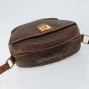 CELINE Macadam Canvas Shoulder Bag PVC Leather Brown Gold Auth 148899-6