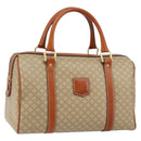 CELINE Macadam Canvas Hand Bag PVC Leather Beige Gold Auth 148900-1