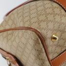 CELINE Macadam Canvas Hand Bag PVC Leather Beige Gold Auth 148900-14