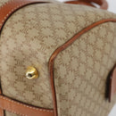 CELINE Macadam Canvas Hand Bag PVC Leather Beige Gold Auth 148900-15