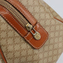 CELINE Macadam Canvas Hand Bag PVC Leather Beige Gold Auth 148900-19
