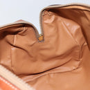 CELINE Macadam Canvas Hand Bag PVC Leather Beige Gold Auth 148900-20