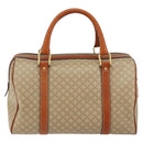 CELINE Macadam Canvas Hand Bag PVC Leather Beige Gold Auth 148900-2