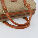 CELINE Macadam Canvas Hand Bag PVC Leather Beige Gold Auth 148900-7