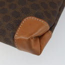 CELINE Macadam Canvas Tote Bag PVC Leather Brown Gold Auth 148902-9