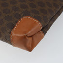 CELINE Macadam Canvas Tote Bag PVC Leather Brown Gold Auth 148902-15