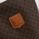 CELINE Macadam Canvas Tote Bag PVC Leather Brown Gold Auth 148902-10