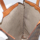 CELINE Macadam Canvas Tote Bag PVC Leather Brown Gold Auth 148902-17