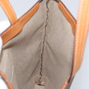 CELINE Macadam Canvas Tote Bag PVC Leather Brown Gold Auth 148902-18