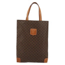 CELINE Macadam Canvas Tote Bag PVC Leather Brown Gold Auth 148902-13