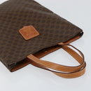 CELINE Macadam Canvas Tote Bag PVC Leather Brown Gold Auth 148902-6