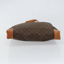 CELINE Macadam Canvas Tote Bag PVC Leather Brown Gold Auth 148902-5