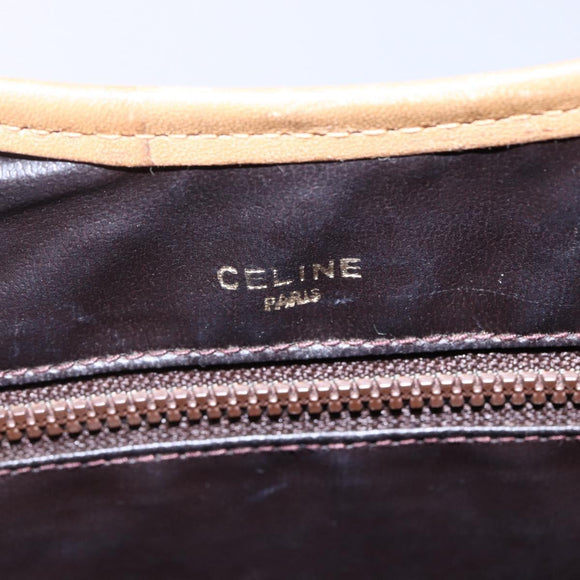CELINE Macadam Canvas Hand Bag PVC Leather Brown Auth 148903