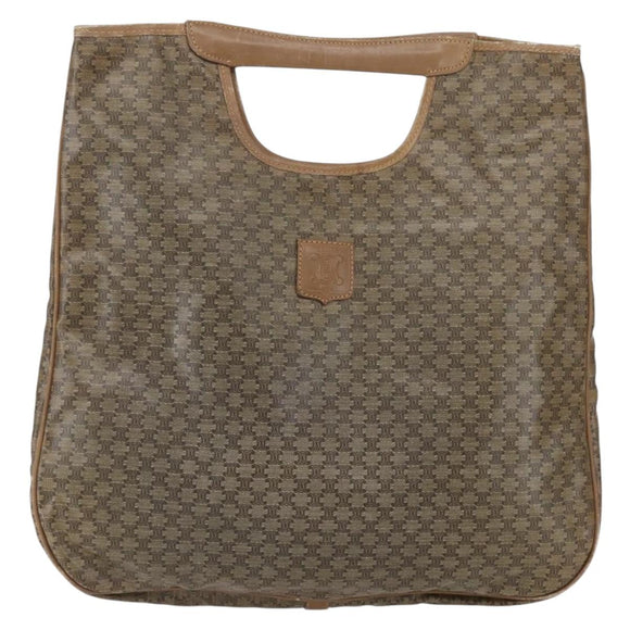 CELINE Macadam Canvas Hand Bag PVC Leather Brown Auth 148903