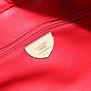 CELINE Circle Hand Bag Leather 2way Beige Gold Auth 148905-12