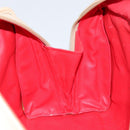 CELINE Circle Hand Bag Leather 2way Beige Gold Auth 148905-21