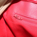 CELINE Circle Hand Bag Leather 2way Beige Gold Auth 148905-23