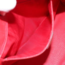 CELINE Circle Hand Bag Leather 2way Beige Gold Auth 148905-24