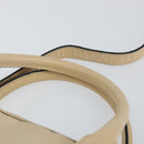 CELINE Circle Hand Bag Leather 2way Beige Gold Auth 148905-14