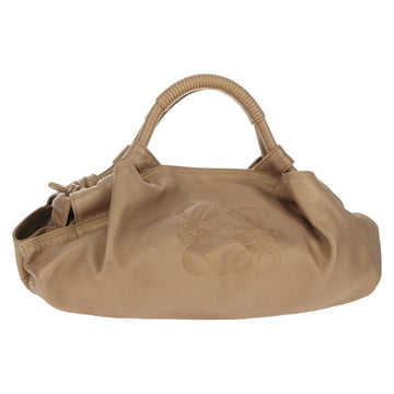 LOEWE Anagram Nappa Aire Hand Bag Leather Champagne Gold Auth 148908V