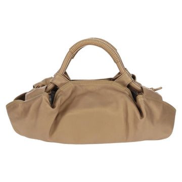 LOEWE Anagram Nappa Aire Hand Bag Leather Champagne Gold Auth 148908V - 0