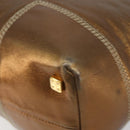 LOEWE Anagram Justa Hand Bag Leather Bronze Gold Auth 148910-15