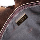 LOEWE Anagram Justa Hand Bag Leather Bronze Gold Auth 148910-18